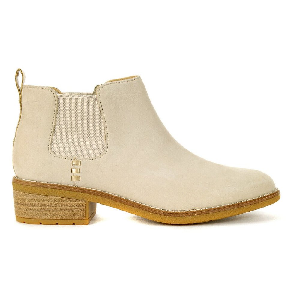 Sperry Maya Ivory Leather Chelsea Boots 8.5